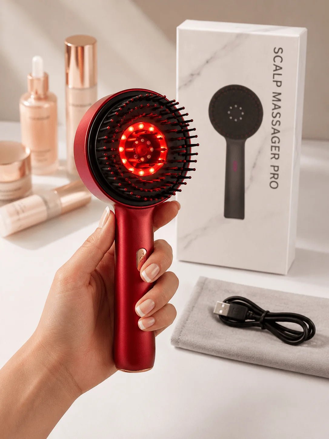 Scalp Massager With Red Light. - Orhan Tech Store